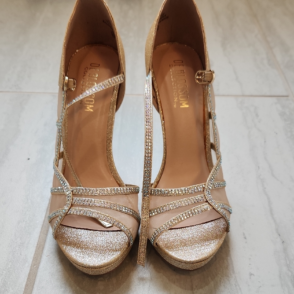 Gold and Silver Strappy Heels
